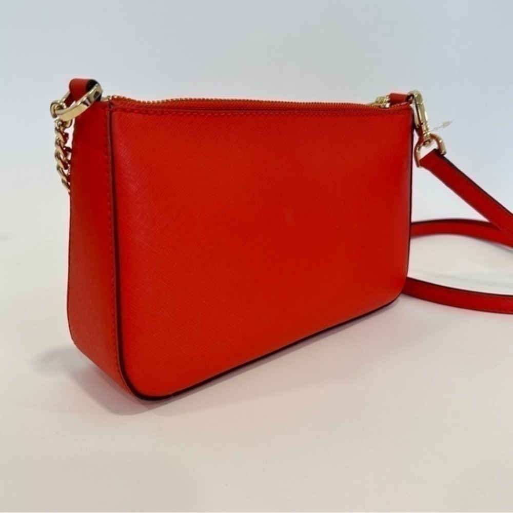 New Michael Kors Medium Zip Pouchette Crossbody Bag in Mandarin - Picture 7 of 15